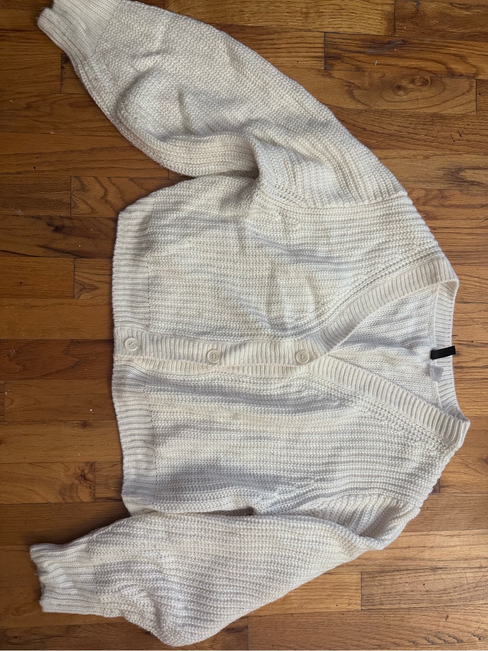 H&M Cream Chunky Button-Up Knit Cardigan
